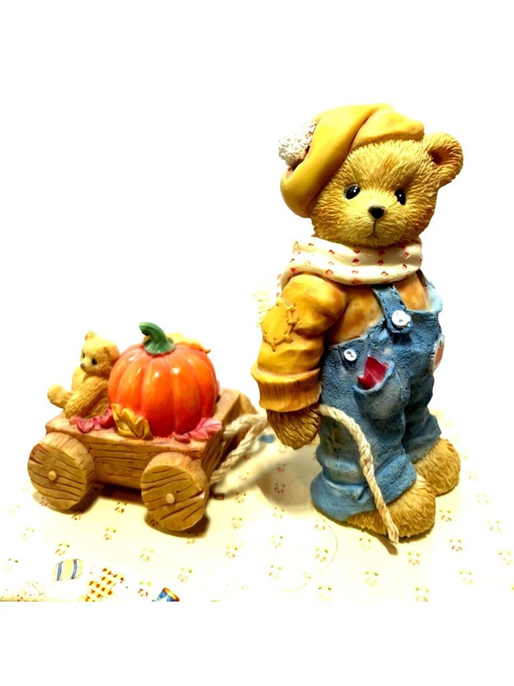 Cherished Teddies Daniel "Youre My Little Pumpkin" Figurine Boy Pulling Wagon
